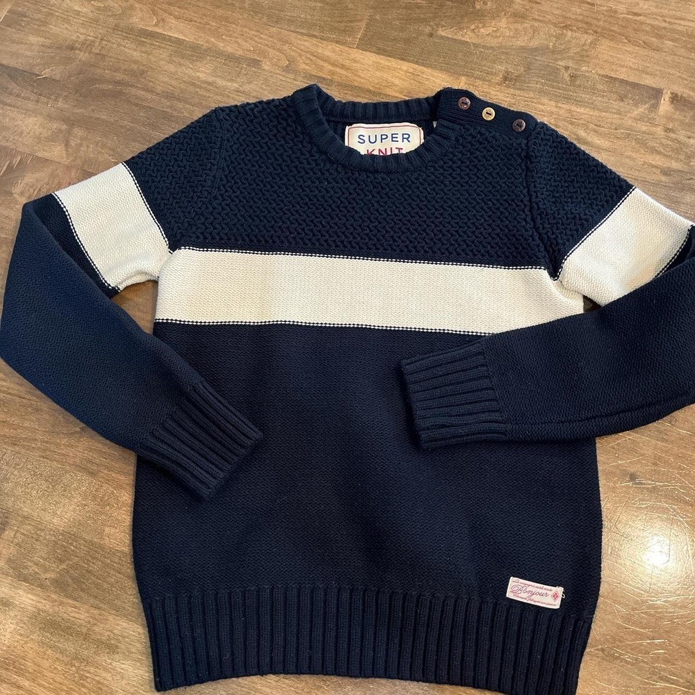 Costal nautical Scotch chunky crewneck sweater
